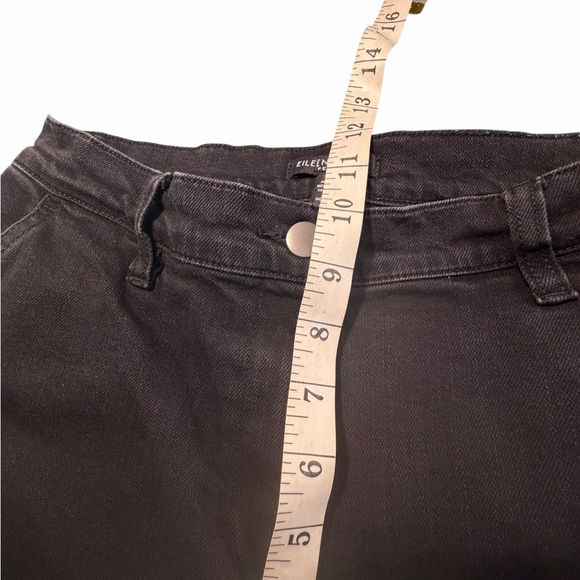 Eileen Fisher Cotton Wide Leg Cropped Black Jeans Sz 25 - Picture 9 of 12